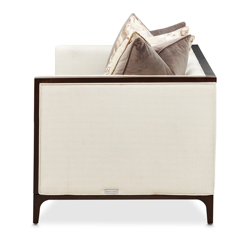 Michael Amini Belmont Place Loveseat in Cream/Espresso