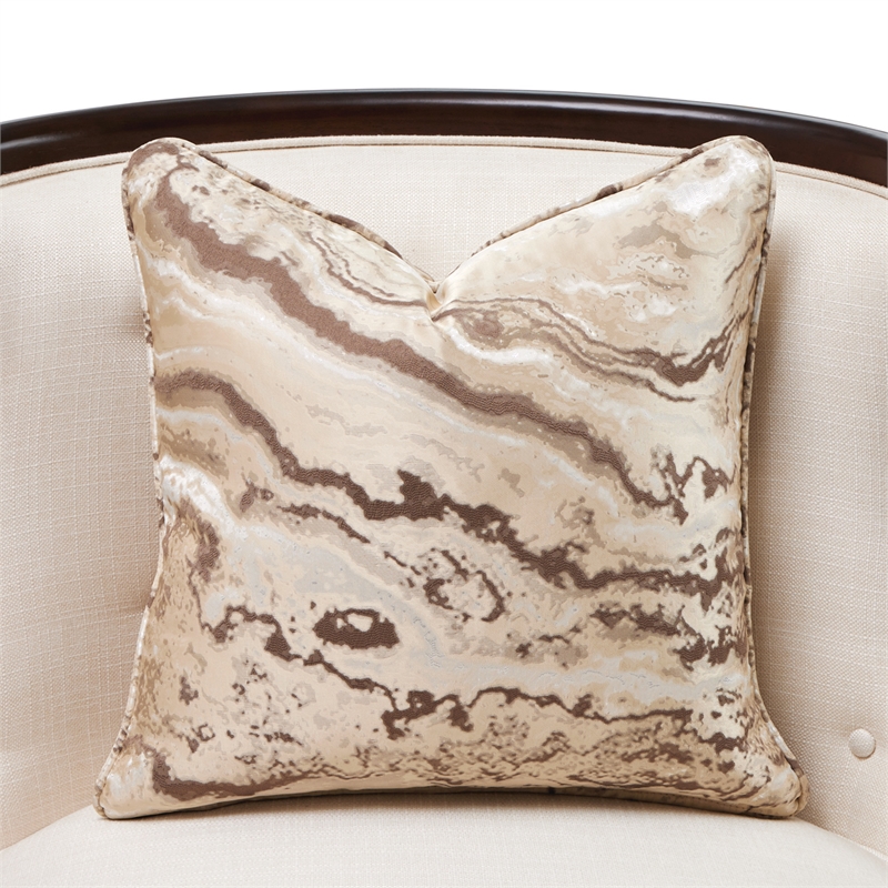 Michael Amini Belmont Place Accent Chair in Cream/Espresso