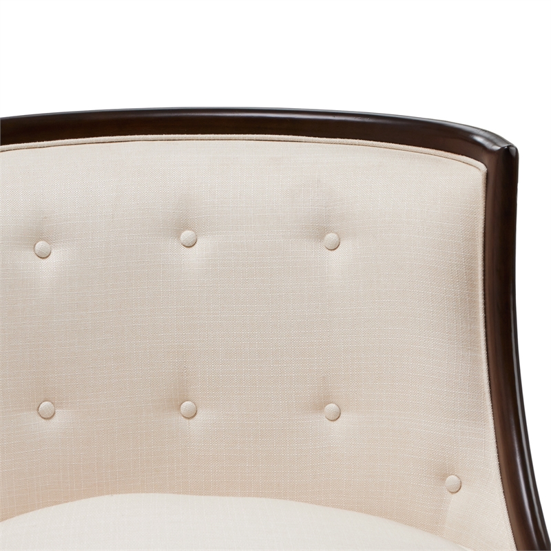 Michael Amini Belmont Place Accent Chair in Cream/Espresso