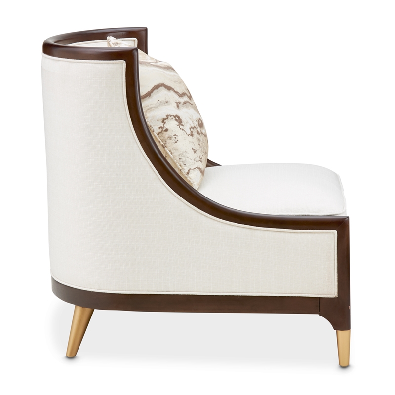 Michael Amini Belmont Place Accent Chair in Cream/Espresso