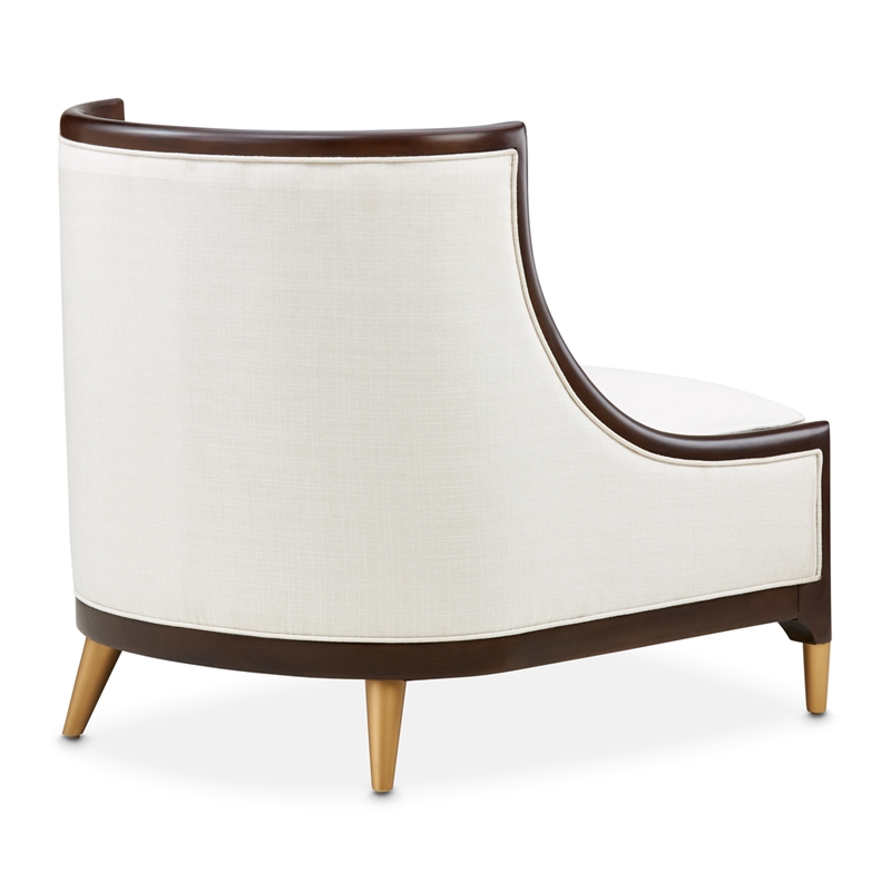 Michael Amini Belmont Place Accent Chair in Cream/Espresso