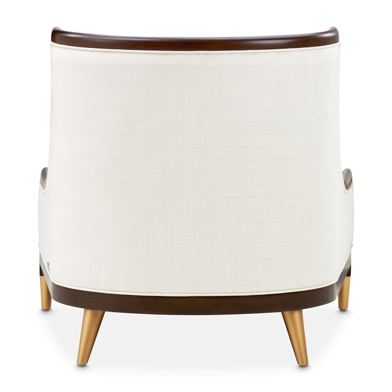 Michael Amini Belmont Place Accent Chair in Cream/Espresso