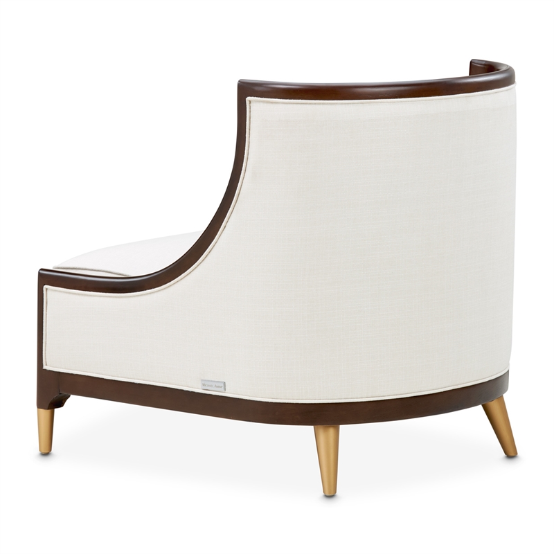 Michael Amini Belmont Place Accent Chair in Cream/Espresso