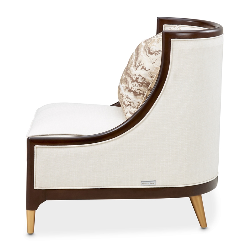 Michael Amini Belmont Place Accent Chair in Cream/Espresso