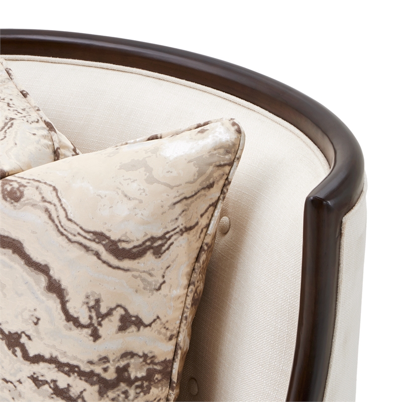 Michael Amini Belmont Place Accent Chair in Cream/Espresso