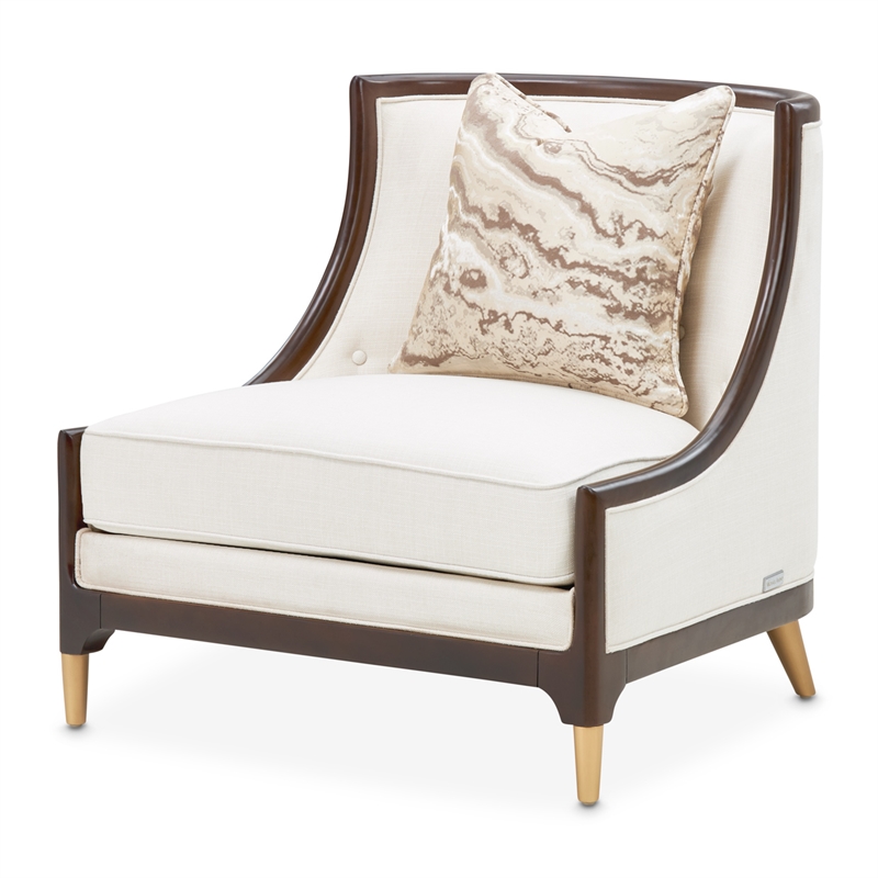 Michael Amini Belmont Place Accent Chair in Cream/Espresso