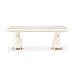 Lisbon Double Pedestal Dining Table - Silken Matte Cream