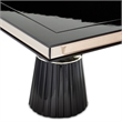 Carmela Double Pedestal Dining Table - Glossy Charcoal Sand