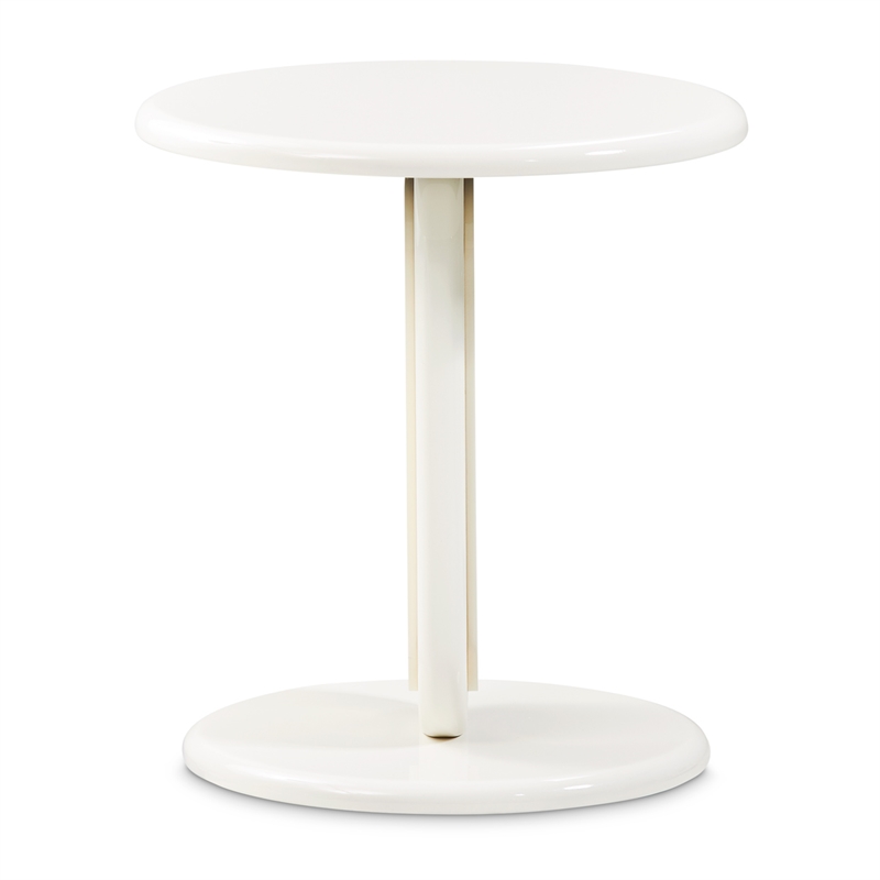 Sassani Accent Table - Pearl White/Gold