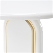 Sassani Accent Table - Pearl White/Gold