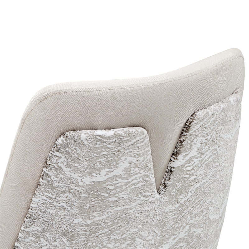 Carmela Set of 2 Dining Arm Chairs - Almond/Shimmery Ivory