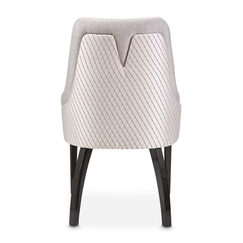 Carmela Set of 2 Dining Arm Chairs - Zinc Gray/Glossy Charcoal
