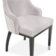 Carmela Set of 2 Dining Arm Chairs - Zinc Gray/Glossy Charcoal
