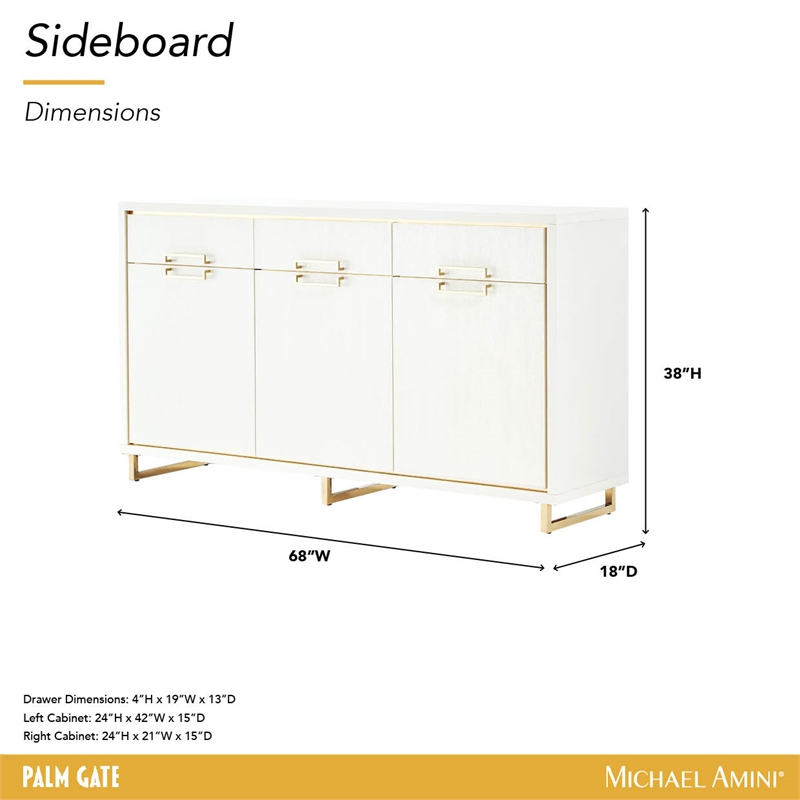 Palm Gate Sideboard - Cloud White