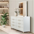 Palm Gate Dresser with Mirror - Cloud White