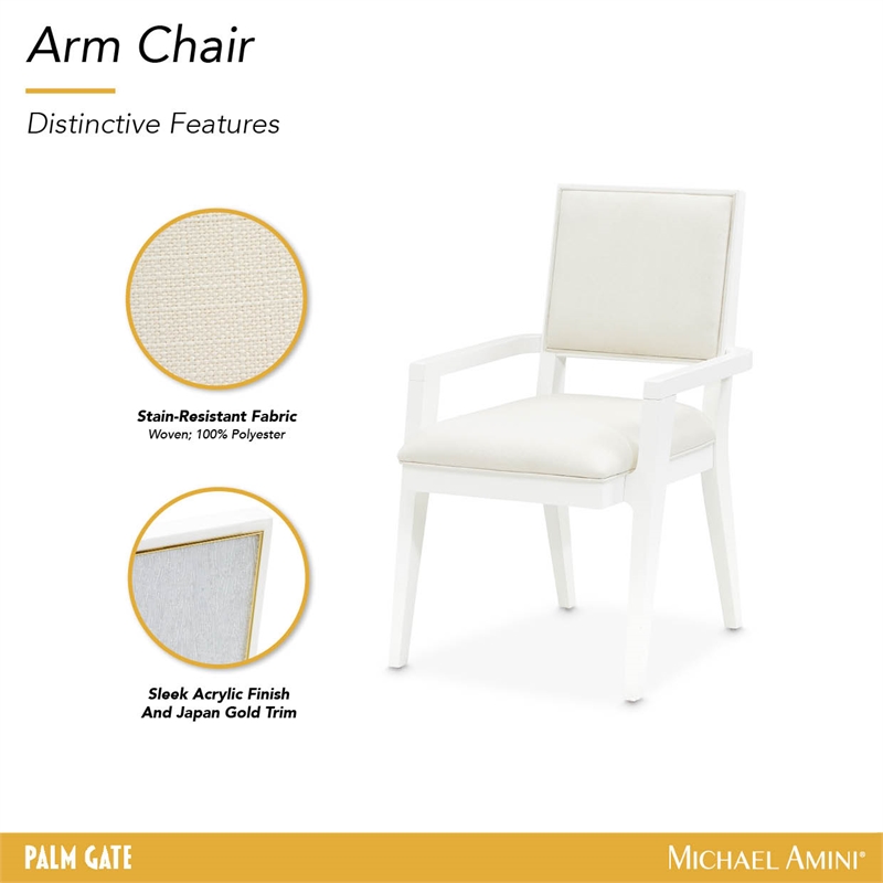 Palm Gate Dining Arm Chair - Set of 2 - Cloud White