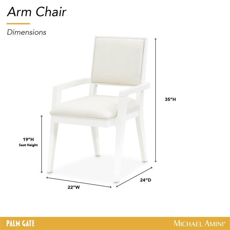 Palm Gate Dining Arm Chair - Set of 2 - Cloud White