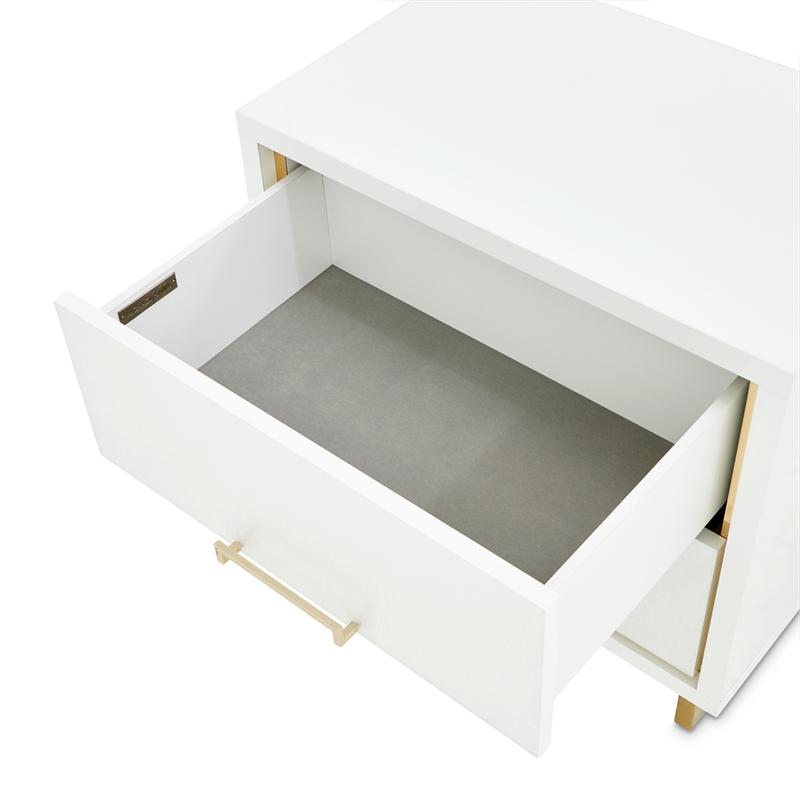 Palm Gate Nightstand - Cloud White