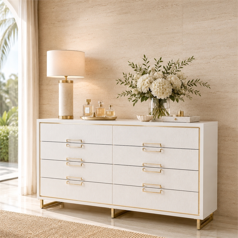 Palm Gate Dresser - Cloud White