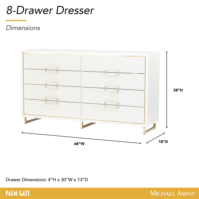 Palm Gate Dresser - Cloud White