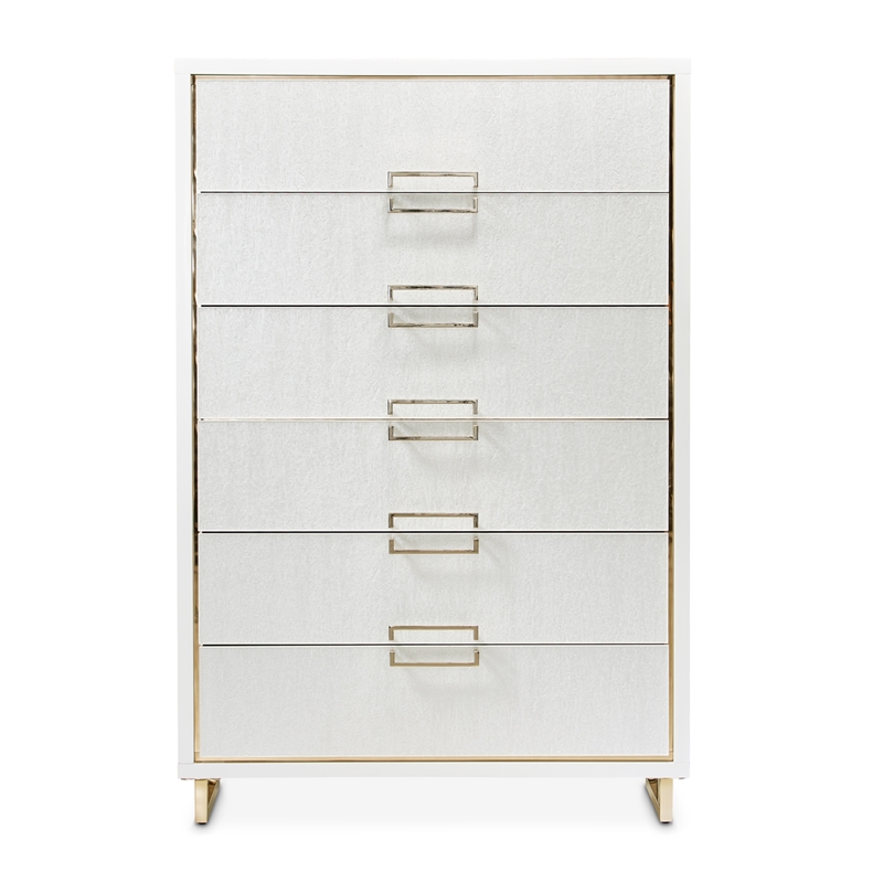 Palm Gate 6-Drawer Chest - Cloud White