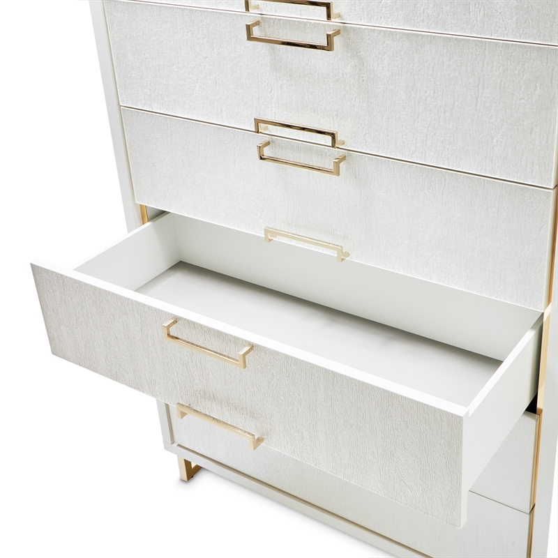 Palm Gate 6-Drawer Chest - Cloud White