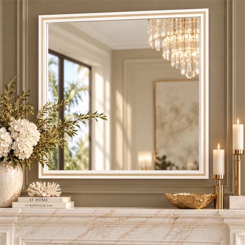 Palm Gate Wall Mirror - Cloud White