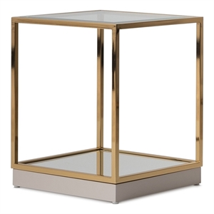 Michael Amini Savannah Breeze End Table - Bright Gold