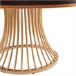 Michael Amini Camellia Field Round Dining Table in Warm Pecan/Antique Gold