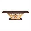 Michael Amini Camellia Field Rectangular Pedestal Dining Table in Warm Pecan