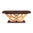 Michael Amini Camellia Field Rectangular Pedestal Dining Table in Warm Pecan