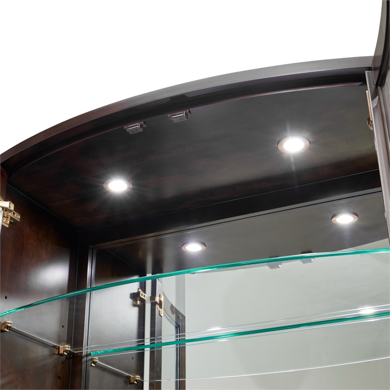 Michael Amini Camellia Field Display Cabinet in Warm Pecan