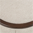 Michael Amini Camellia Field Round Chenille Accent Bench in Linen/Warm Pecan