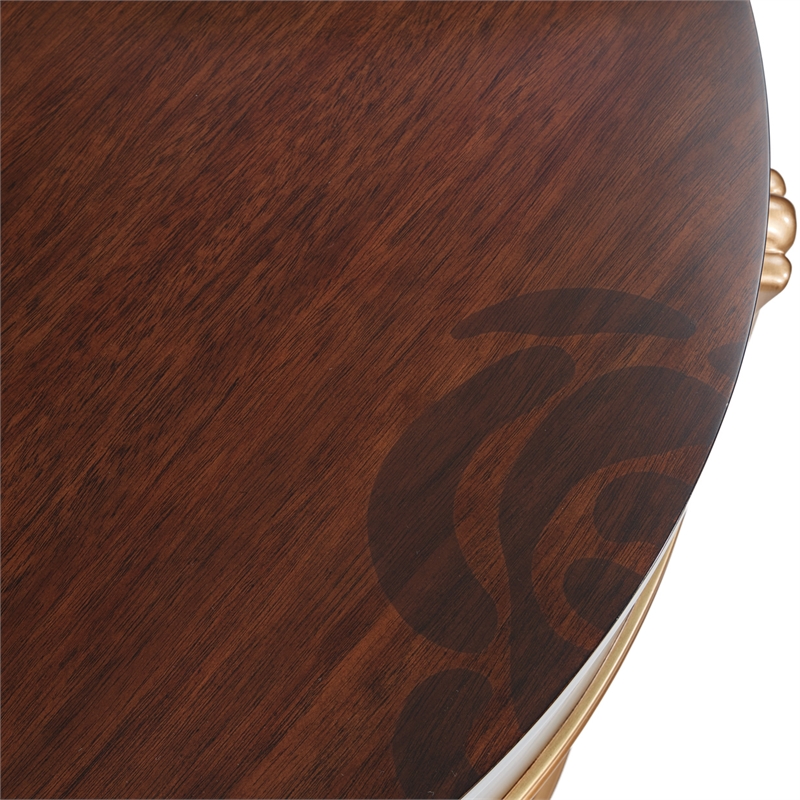 Michael Amini Camellia Field End Table with Drawer in Warm Pecan