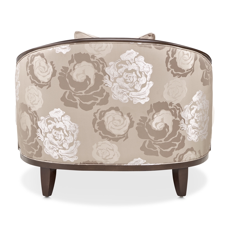 Michael Amini Camellia Field Velvet Matching Chair in Porcini/Warm Pecan