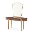 Michael Amini Camellia Field Vanity Set with Mirror & Chair in Warm Pecan