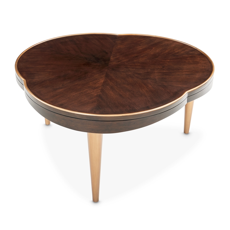 Michael Amini Camellia Field Cocktail Table in Warm Pecan