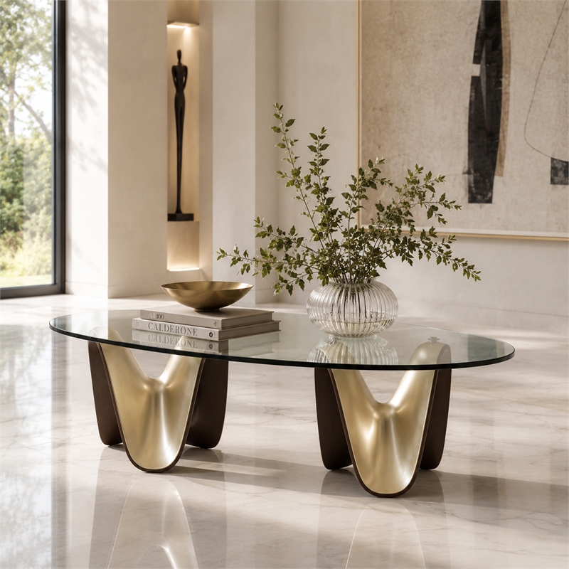 Houston Cocktail Table - Brushed Gold