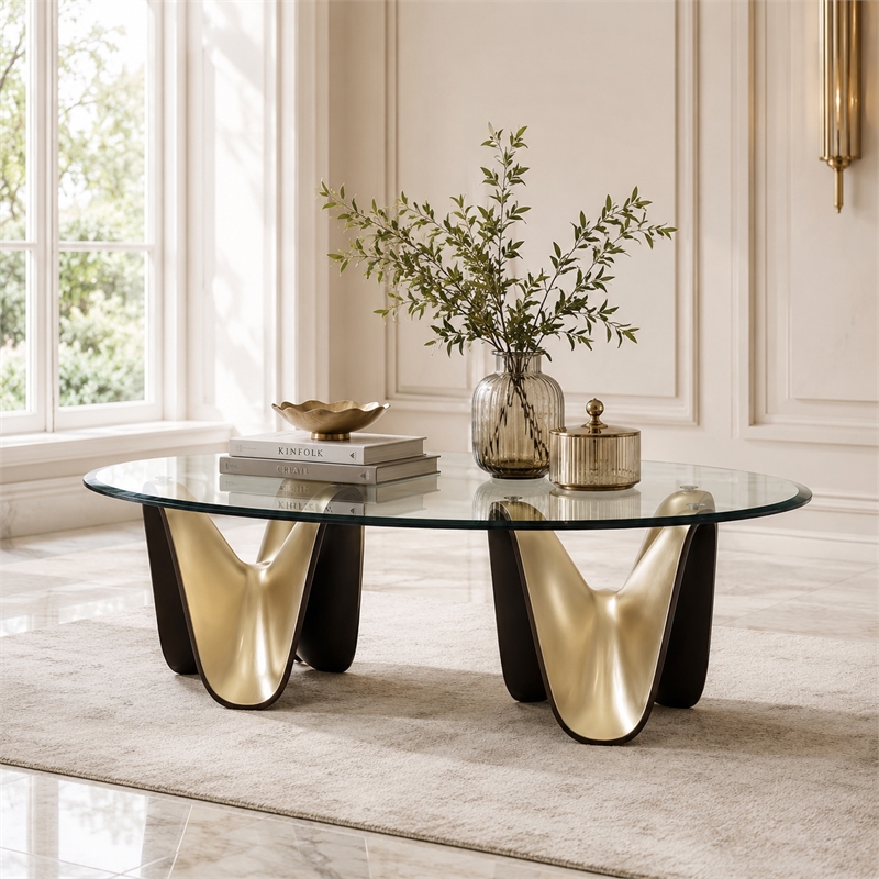Houston Cocktail Table - Brushed Gold