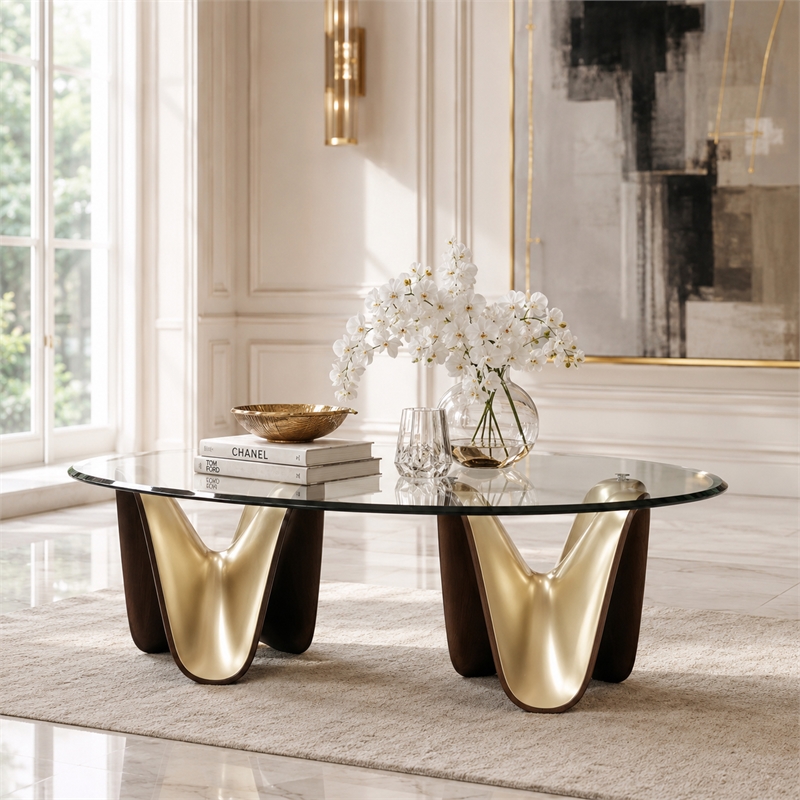 Houston Cocktail Table - Brushed Gold