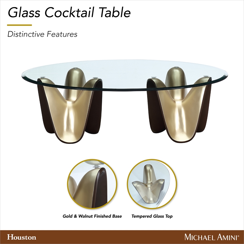 Houston Cocktail Table - Brushed Gold