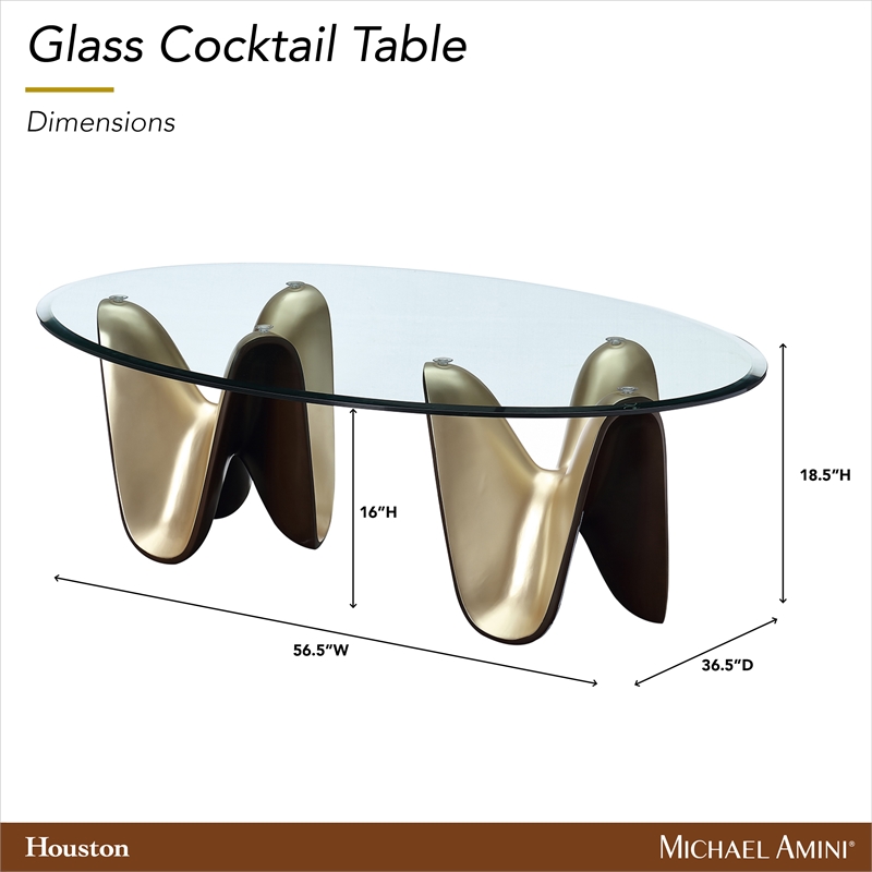 Houston Cocktail Table - Brushed Gold