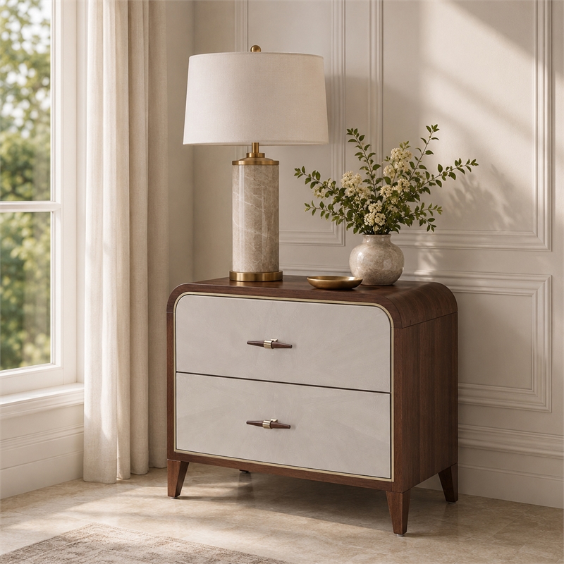 houston 2-drawer nightstand - walnut