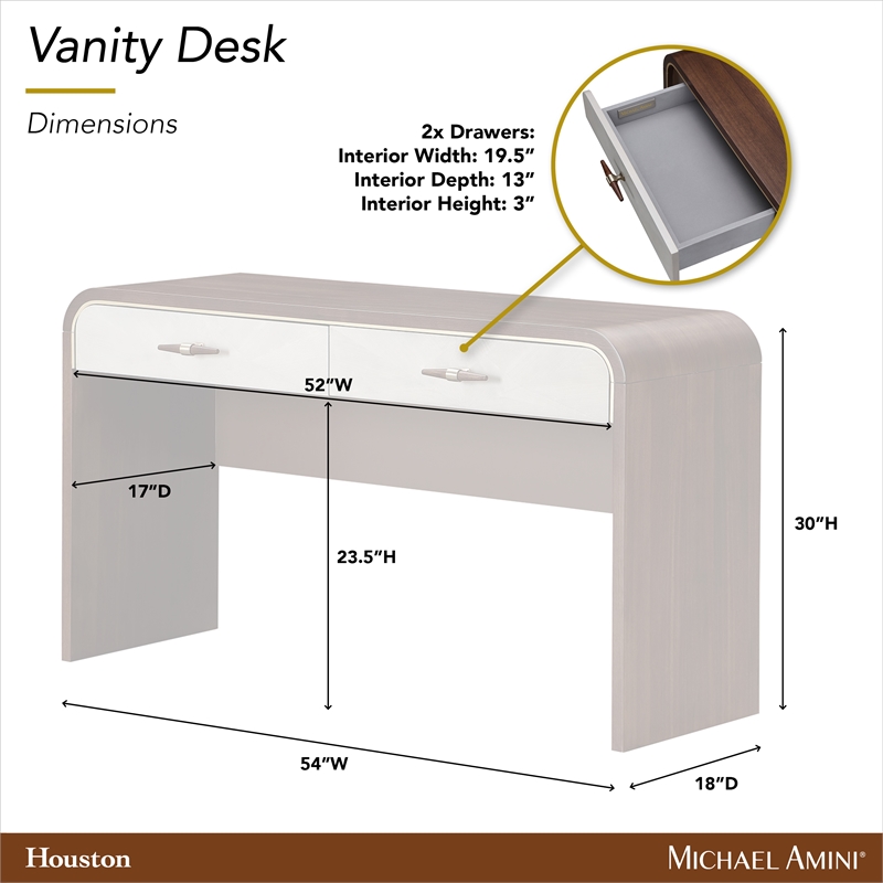 Houston Vanity Desk - Walnut