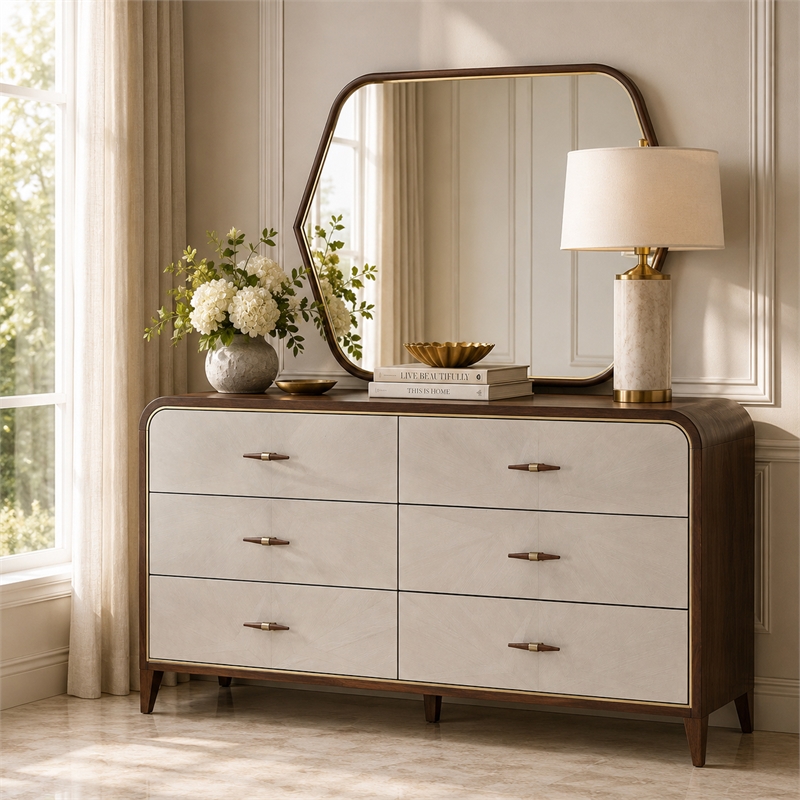 Houston Dresser with Mirror - Walnut