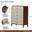 Houston 5-Drawer Chest - Walnut