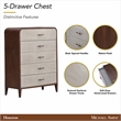 Houston 5-Drawer Chest - Walnut