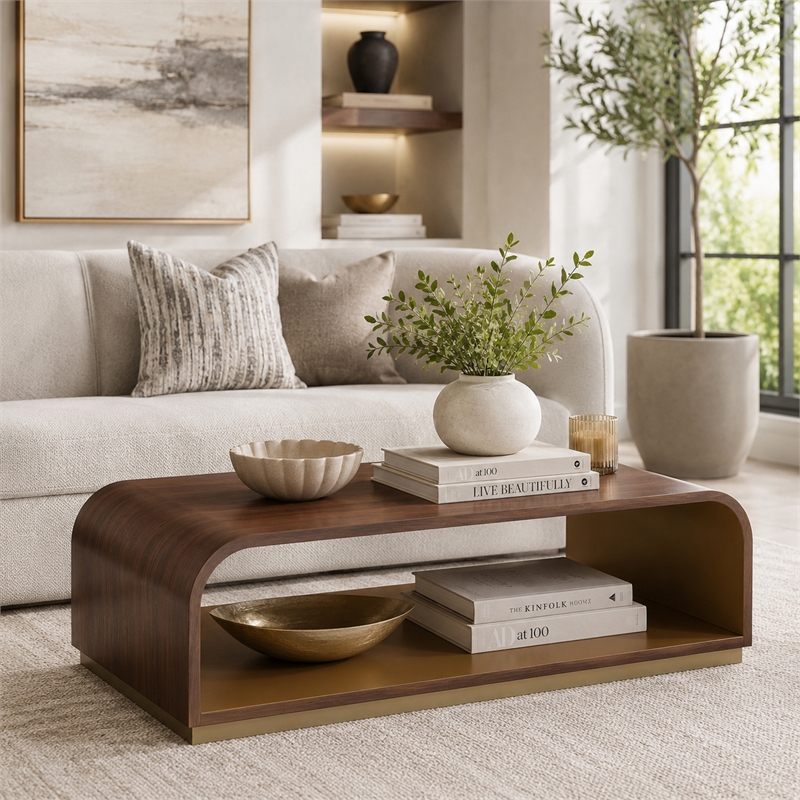 Houston Modern Wood Cocktail Table - Walnut