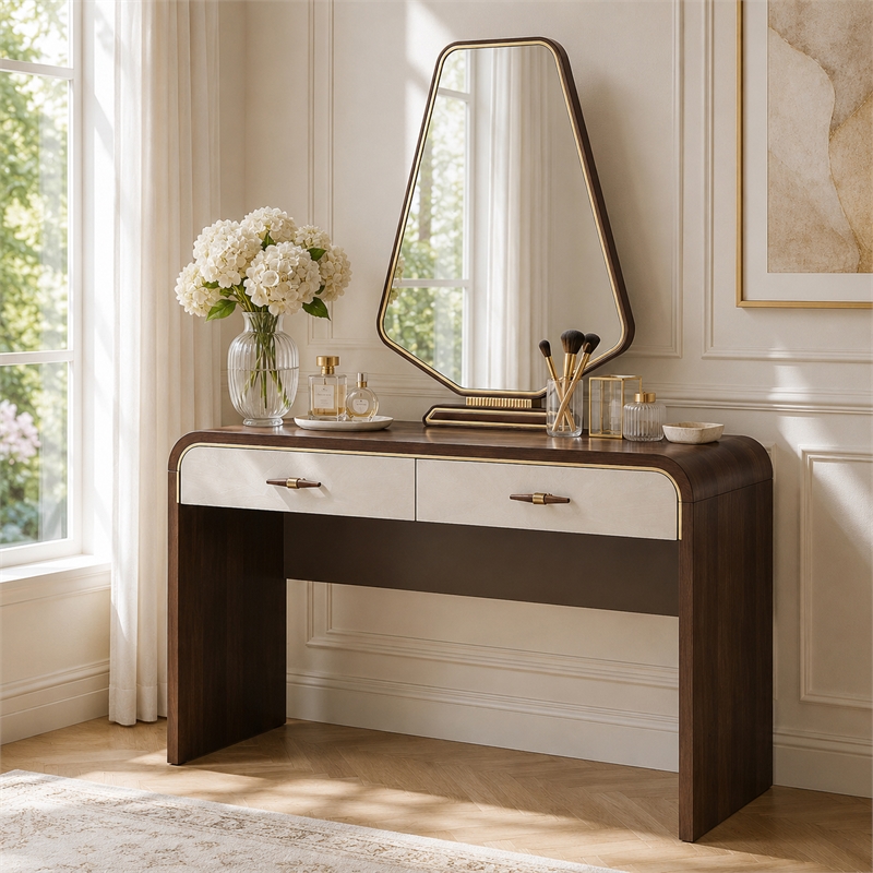 Houston Vanity with Mirror - Walnut