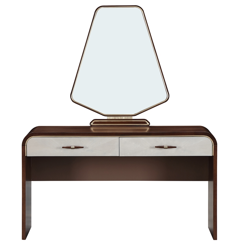 Houston Vanity with Mirror & Chair - Walnut